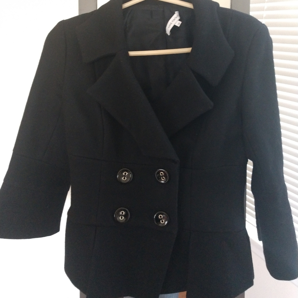 Anne Fontaine Wool blend black 3/4 sleeve jacket